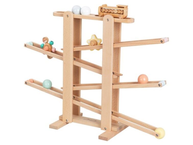 Dřevěná kuličková dráha XL s vláčkem