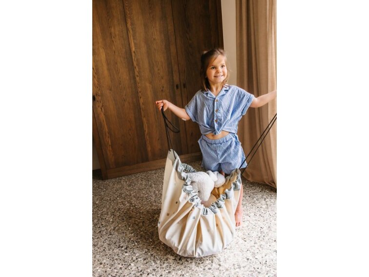 Stahovací vak na hračky a podložka - mapa světa