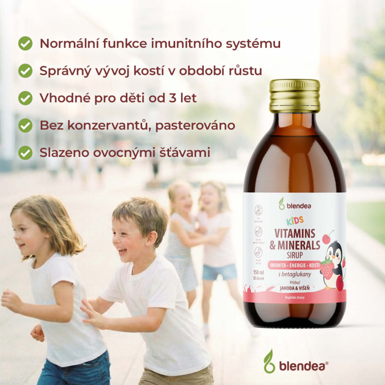 KIDS Sirup s vitaminy, minerály a beta glukany 150 ml