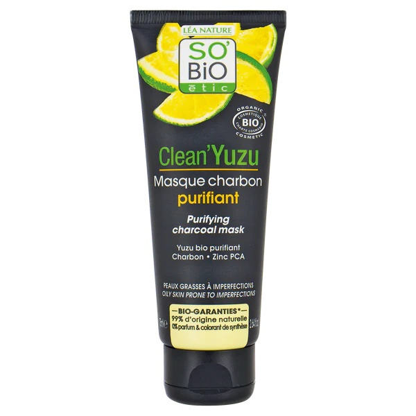 Pleťová čisticí maska s aktivním uhlím - Clean Yuzu BIO (75 ml)