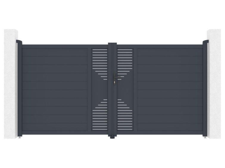 Brána G21 Marion 350x173 cm dvojkrídlová, antracitová
