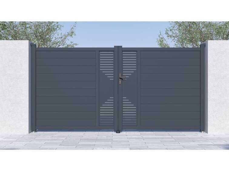Brána G21 Marion 350x173 cm dvojkrídlová, antracitová