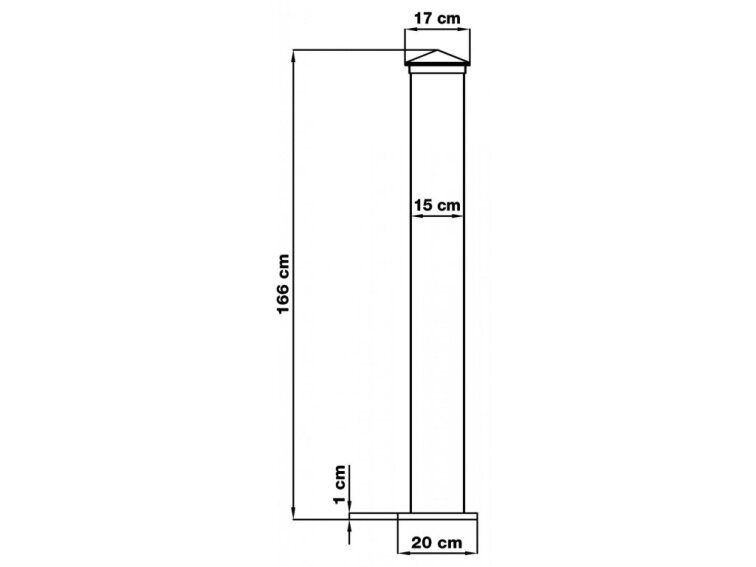 Stĺpik G21 pre bránku a bránu 15x166 cm s patkou, antracitový, 2 kusy