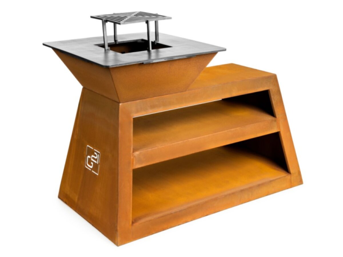 Gril G21 MAINE Black a Corten na drevo