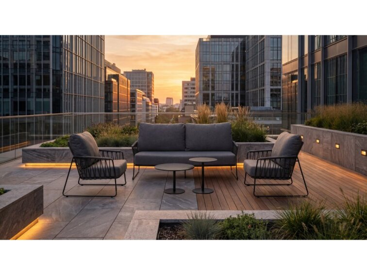 Kávový stolík SOLEA - trespa veľký grafit