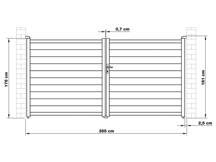 Brána G21 Orlando 350x173 cm dvojkrídlová, antracitová