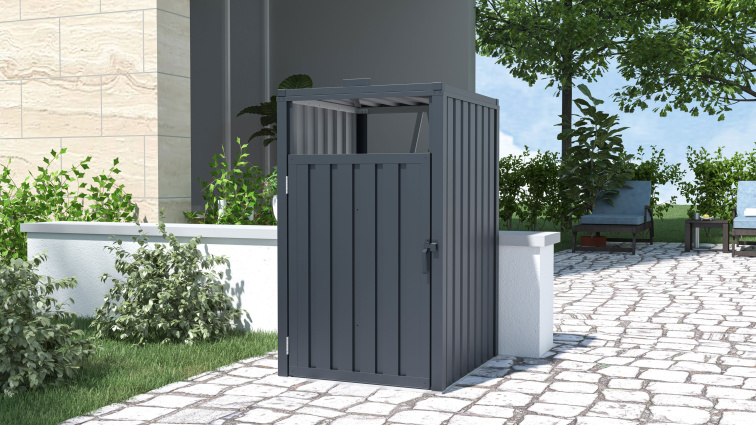 Prístrešok na popolnice - smetiaky G21 73x121x82 cm, antracitový plechový