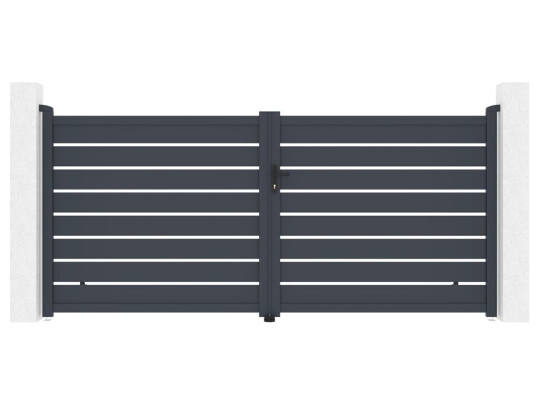 Brána G21 Reno 350x158 cm dvojkrídlová, antracitová