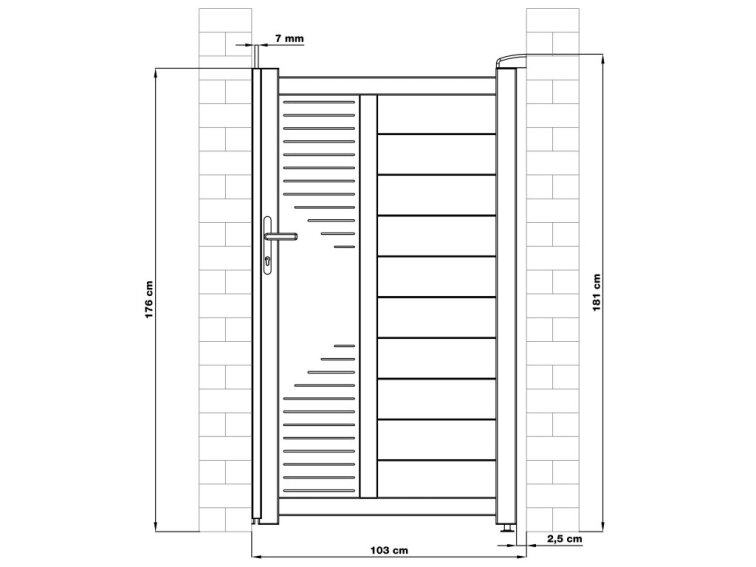 Bránka G21 Marion 100x173 cm pravá, antracitová