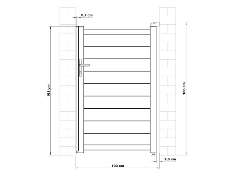 Bránka G21 Orlando 100x158 cm pravá, antracitová