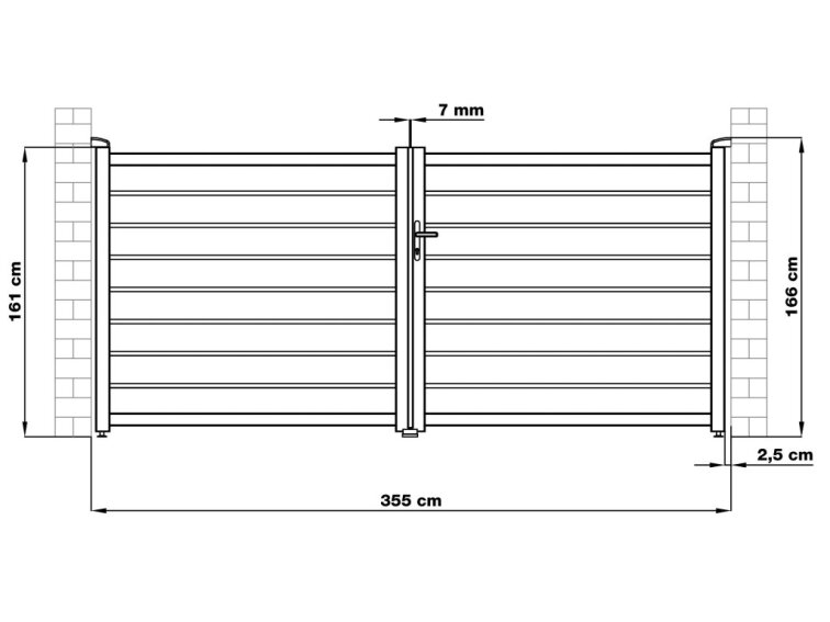 Brána G21 Reno 350x158 cm dvojkrídlová, antracitová
