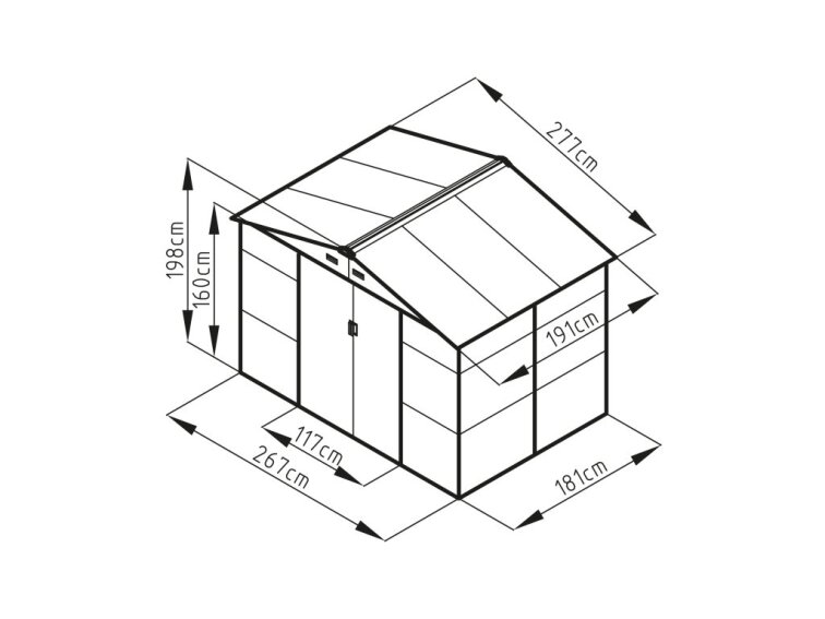 Záhradný domček G21 GAH 529 - 277 x 191 cm