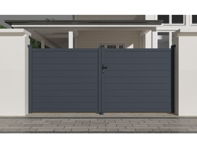 Brána G21 Orlando 350x158 cm dvojkrídlová, antracitová