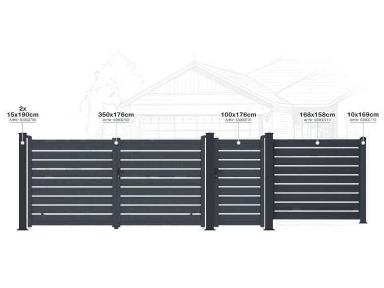 Bránka G21 Reno 100x176 cm pravá, antracitová