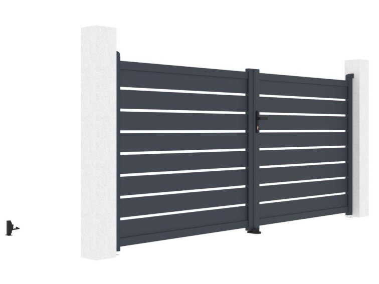 Brána G21 Reno 350x158 cm dvojkrídlová, antracitová