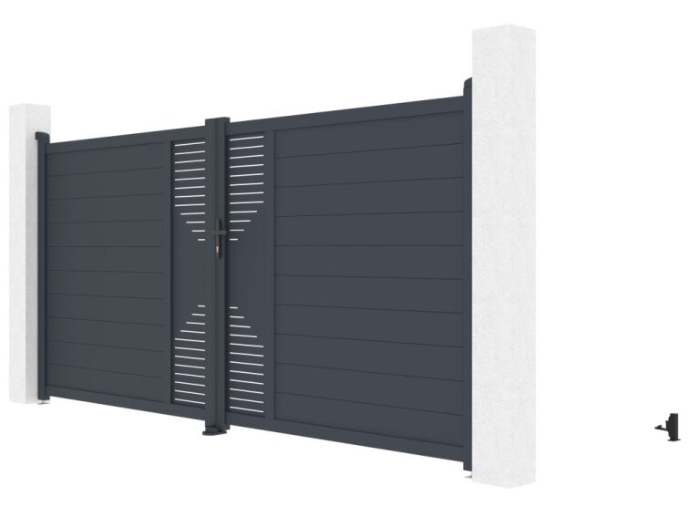 Brána G21 Marion 350x173 cm dvojkrídlová, antracitová