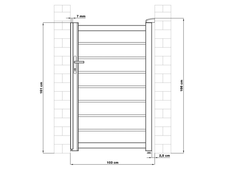 Bránka G21 Reno 100x158 cm pravá, antracitová