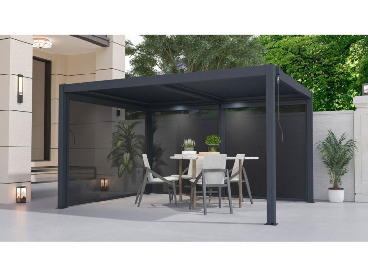 Bioklimatická pergola G21 Austin 4x3 m, antracitová hliníková