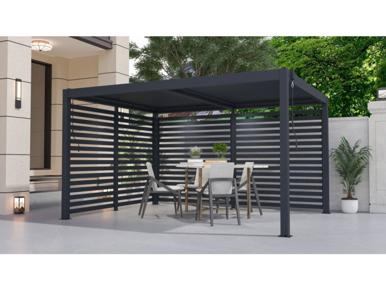Bioklimatická pergola G21 Austin 4x3 m, antracitová hliníková