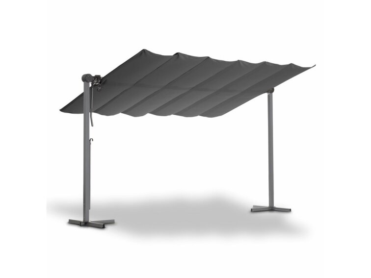 Skladacia slnečná strieška WAVED 4x2,5 m antracitová, hliníkový rám