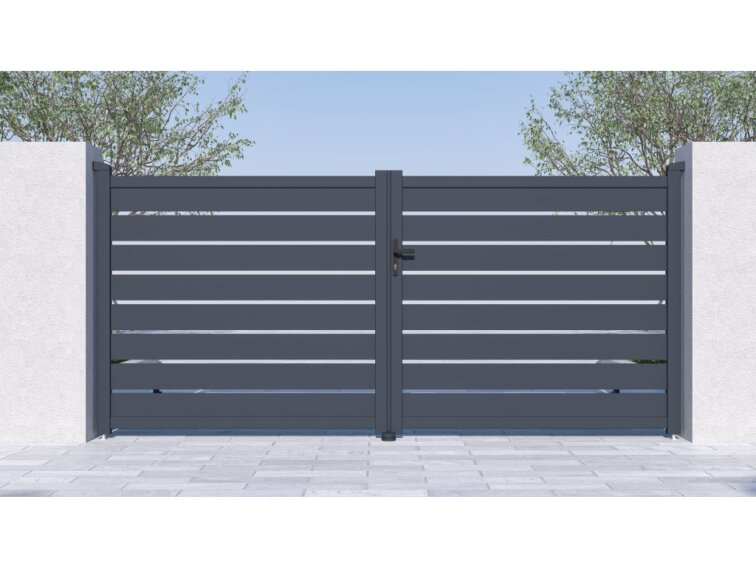 Brána G21 Reno 350x158 cm dvojkrídlová, antracitová