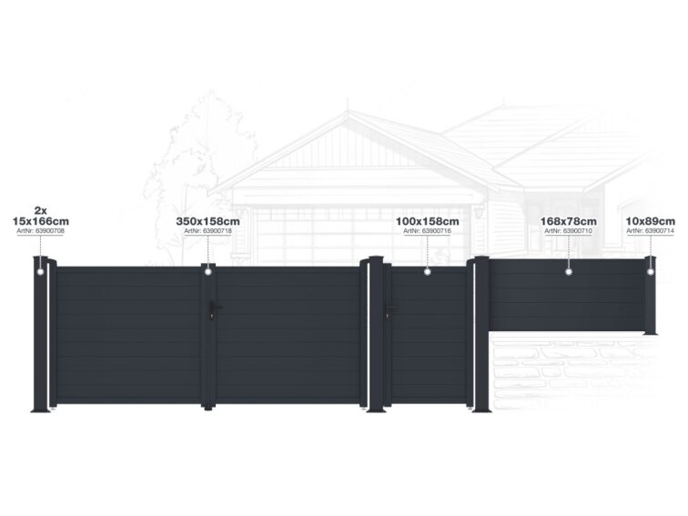 Bránka G21 Orlando 100x158 cm pravá, antracitová
