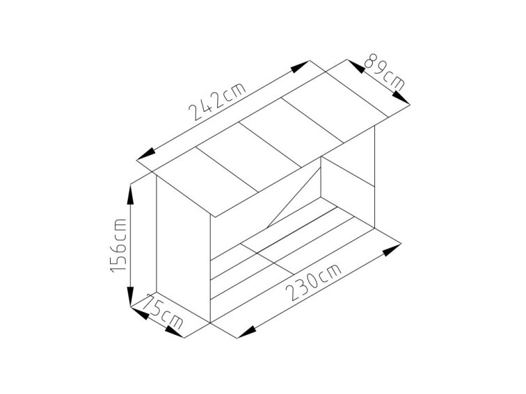 Prístrešok na drevo G21 WOH 335 - 242 x 89 cm