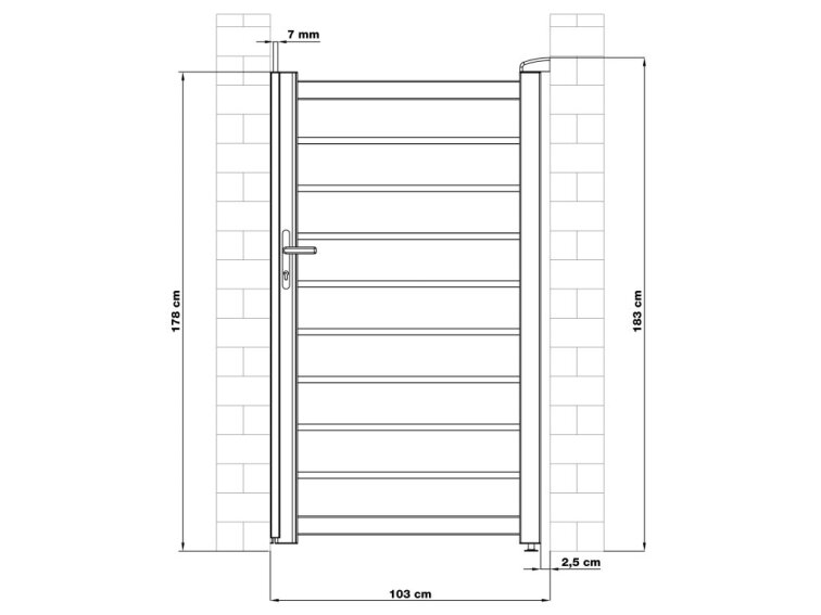 Bránka G21 Reno 100x176 cm pravá, antracitová