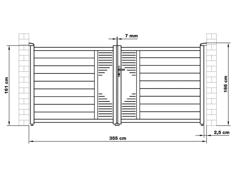 Brána G21 Marion 350x158 cm dvojkrídlová, antracitová