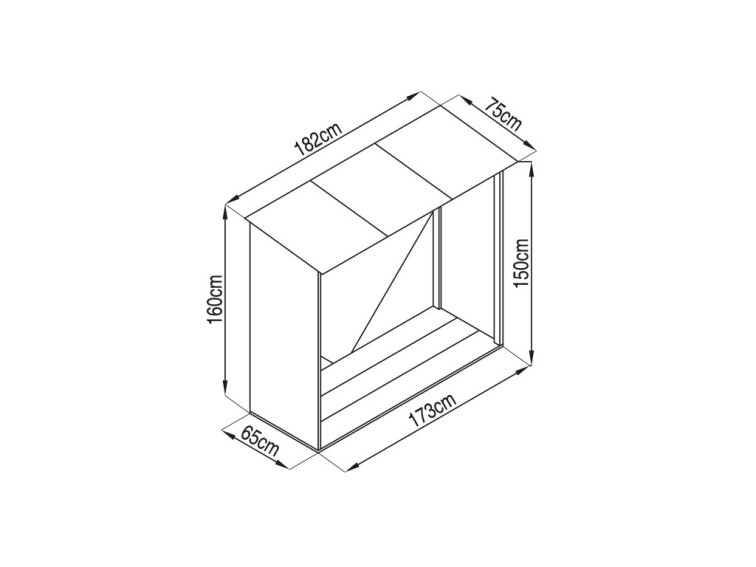 Prístrešok na drevo G21 WOH 136 - 182 x 75 cm