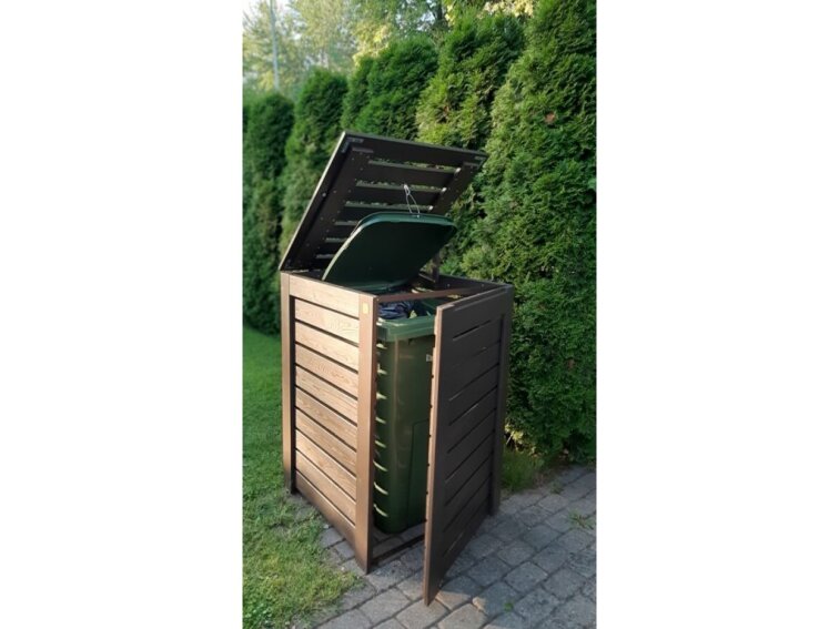 Drevená skrinka na koše 1x 240l