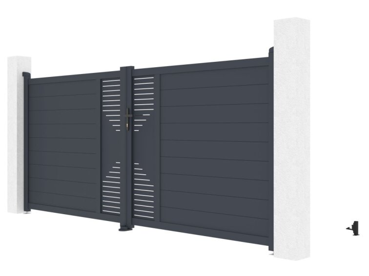 Brána G21 Marion 350x158 cm dvojkrídlová, antracitová