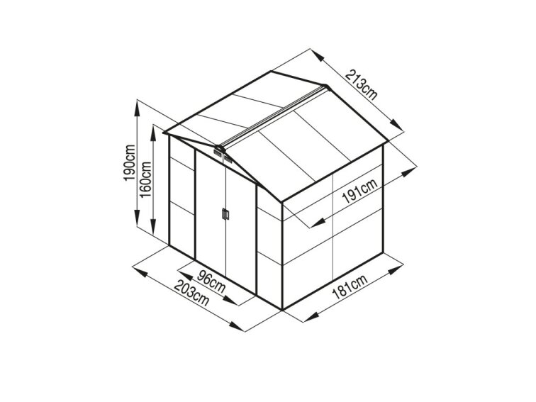 Záhradný domček G21 GAH 407 - 213 x 191 cm