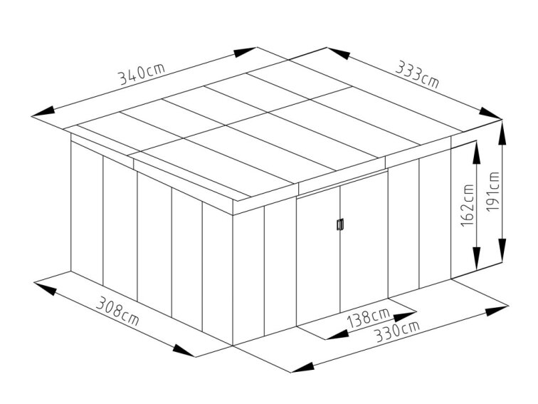 Záhradný domček G21 GRAH 1132 - 340 x 333 cm