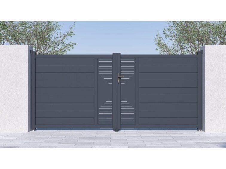 Brána G21 Marion 350x158 cm dvojkrídlová, antracitová