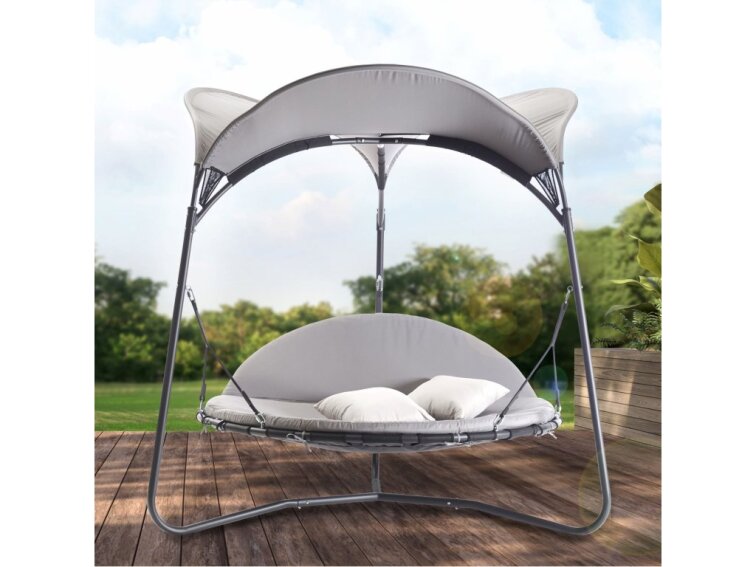 Luxusná hojdacia posteľ MAREIKE sivá