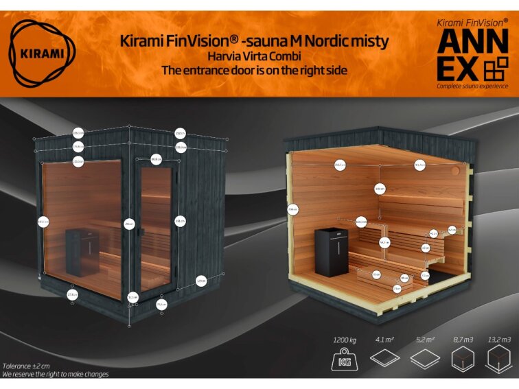 Sauna Kirami FinVision® - M Nordic misty