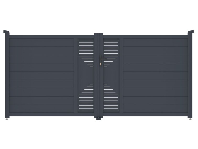 Brána G21 Marion 350x158 cm dvojkrídlová, antracitová