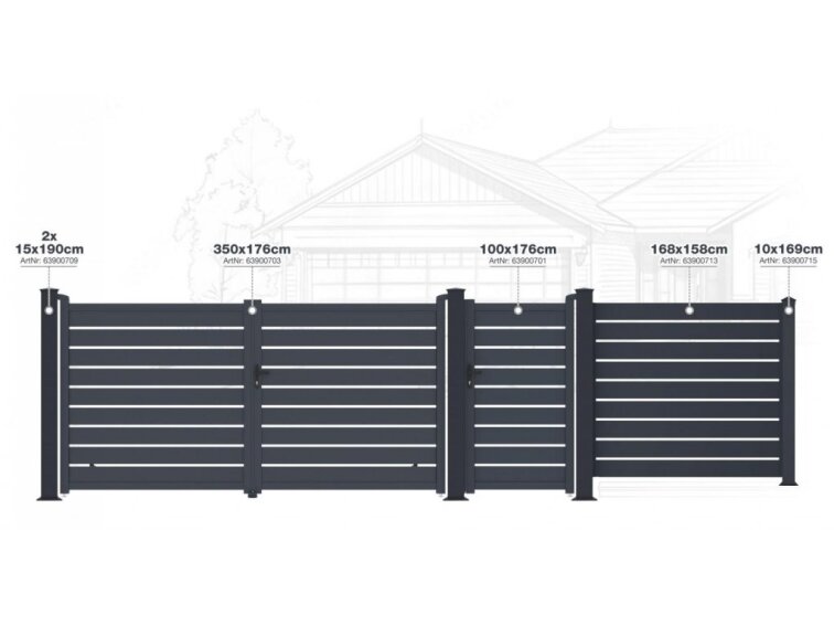 Stĺpik G21 pre bránku a bránu 15x190 cm s patkou, antracitový, 2 kusy