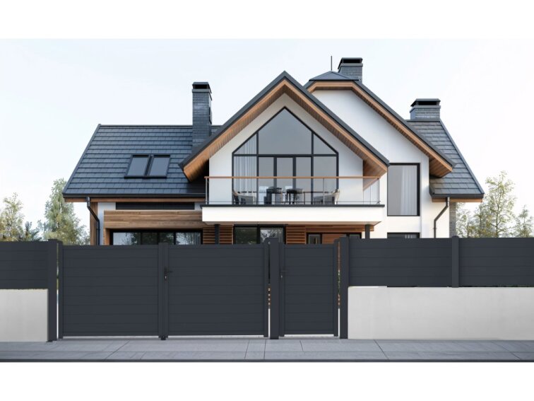 Brána G21 Orlando 350x158 cm dvojkrídlová, antracitová