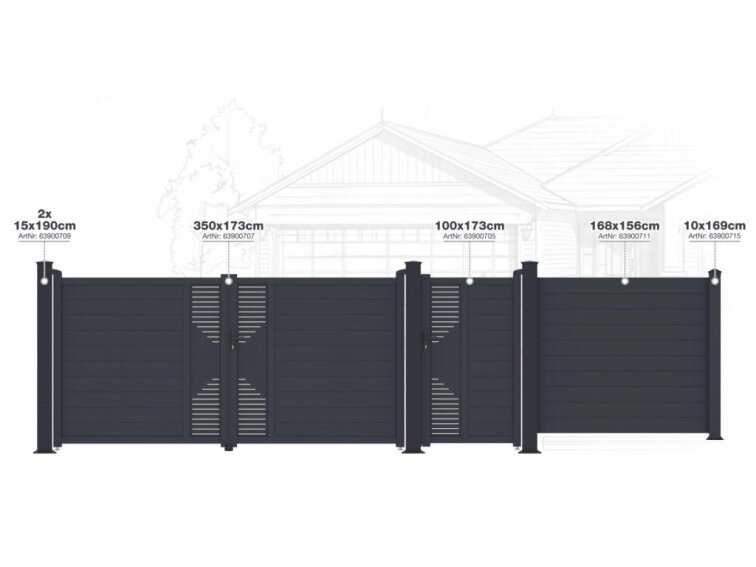 Plotové polia G21 Marion 168x156 cm, antracitové
