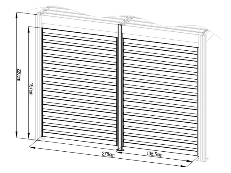 Príslušenstvo G21 fixná lamelová stena 2,8x2,2 m pre pergolu Austin