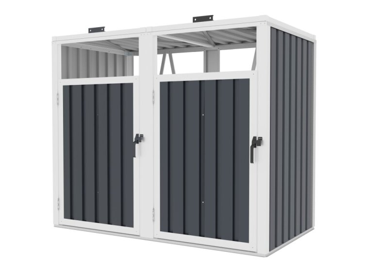 Prístrešok na popolnice - smetiaky G21 146x121x82 cm, antracitový plechový