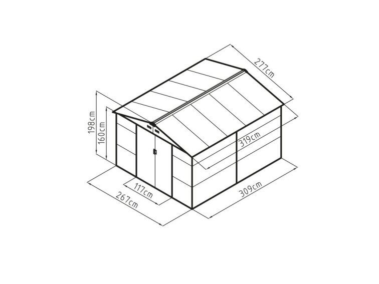 Záhradný domček G21 GAH 884 - 277 x 319 cm