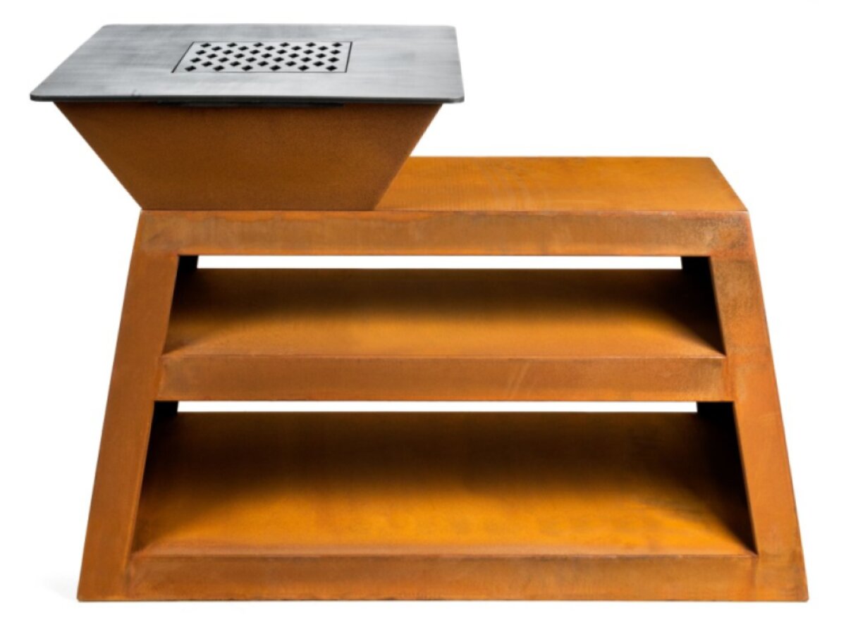 Gril G21 MAINE Black a Corten na drevo