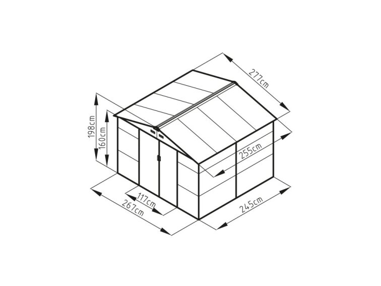 Záhradný domček G21 GAH 706 - 277 x 255 cm