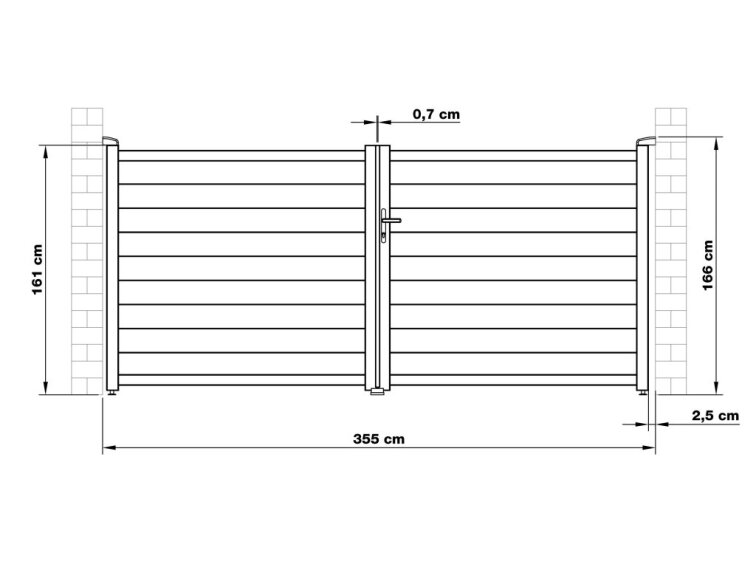 Brána G21 Orlando 350x158 cm dvojkrídlová, antracitová