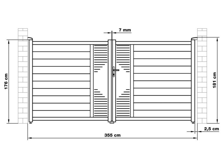 Brána G21 Marion 350x173 cm dvojkrídlová, antracitová