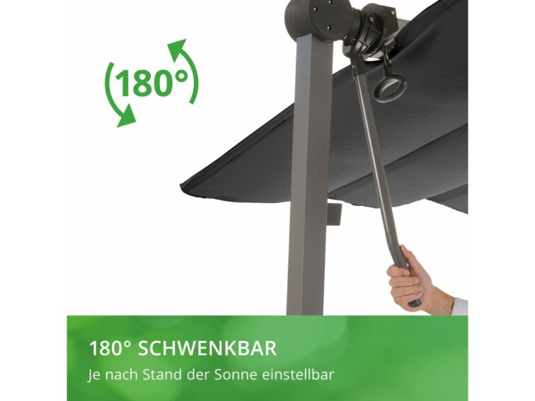 Skladacia slnečná strieška WAVED 4x2,5 m antracitová, hliníkový rám