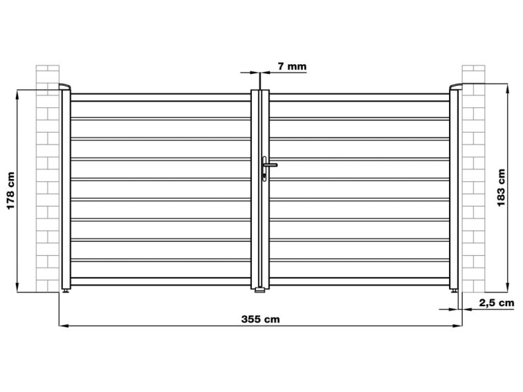 Brána G21 Reno 350x176 cm dvojkrídlová, antracitová